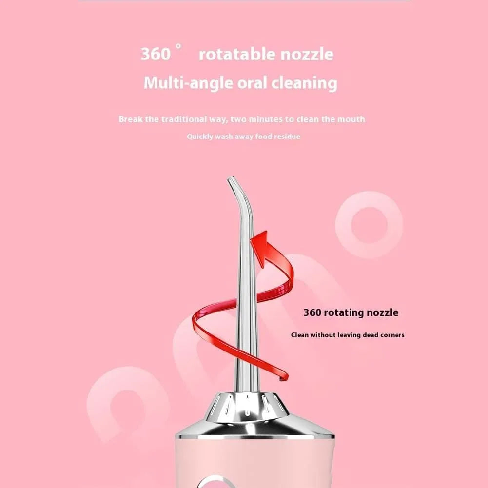 Irrigador Bucal Portátil Traje Limpiador Dientes Eléctrico Con3 Modes & 4 Nozzle Ipx7 Impermeable Portable Design Extraíble Y Lavable Inalambrica Usb Recargable Capacidad