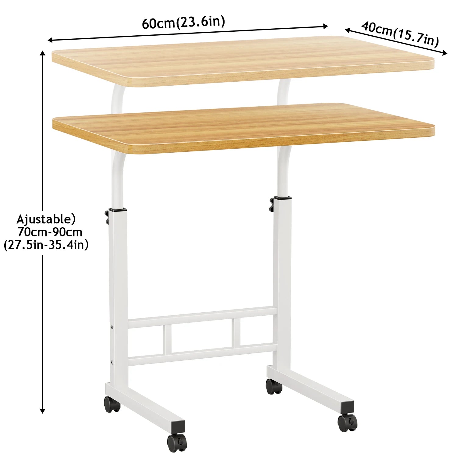 Mesas Laterales Con Ruedas Soportes Para Laptops Con Ruedas Y De Altura Ajustable,60x40x90cm Mesas De Reunión,mesas Laterales,ajustable Escritorio Mesas Para Jardin Altura Ajustable Mesa Laterales Escritorio