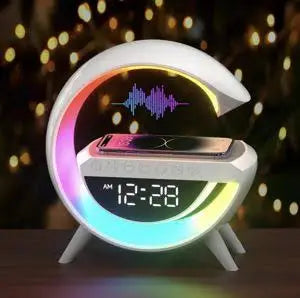 Lámpara Inteligente con Carga Inalámbrica 15W – Altavoz Bluetooth, Reloj y Luz Nocturna