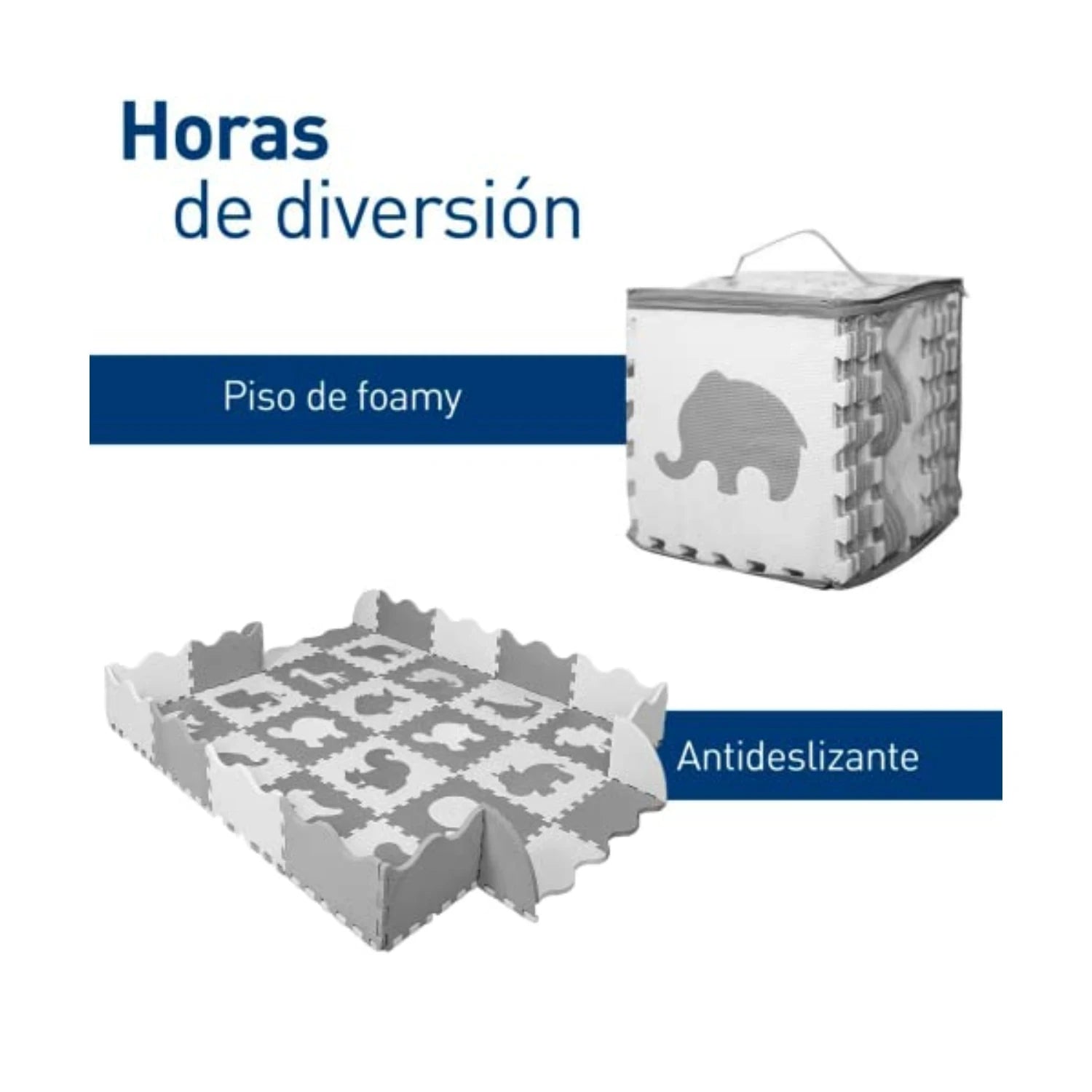 Bluelander Tapete para Bebe, Tipo Rompecabezas de Juegos para Bebés, Foamy, Espuma Sólida, Piso de Foamy de 1.3 x 1.3 m, 1 cm de Grosor, Set 36 Piezas