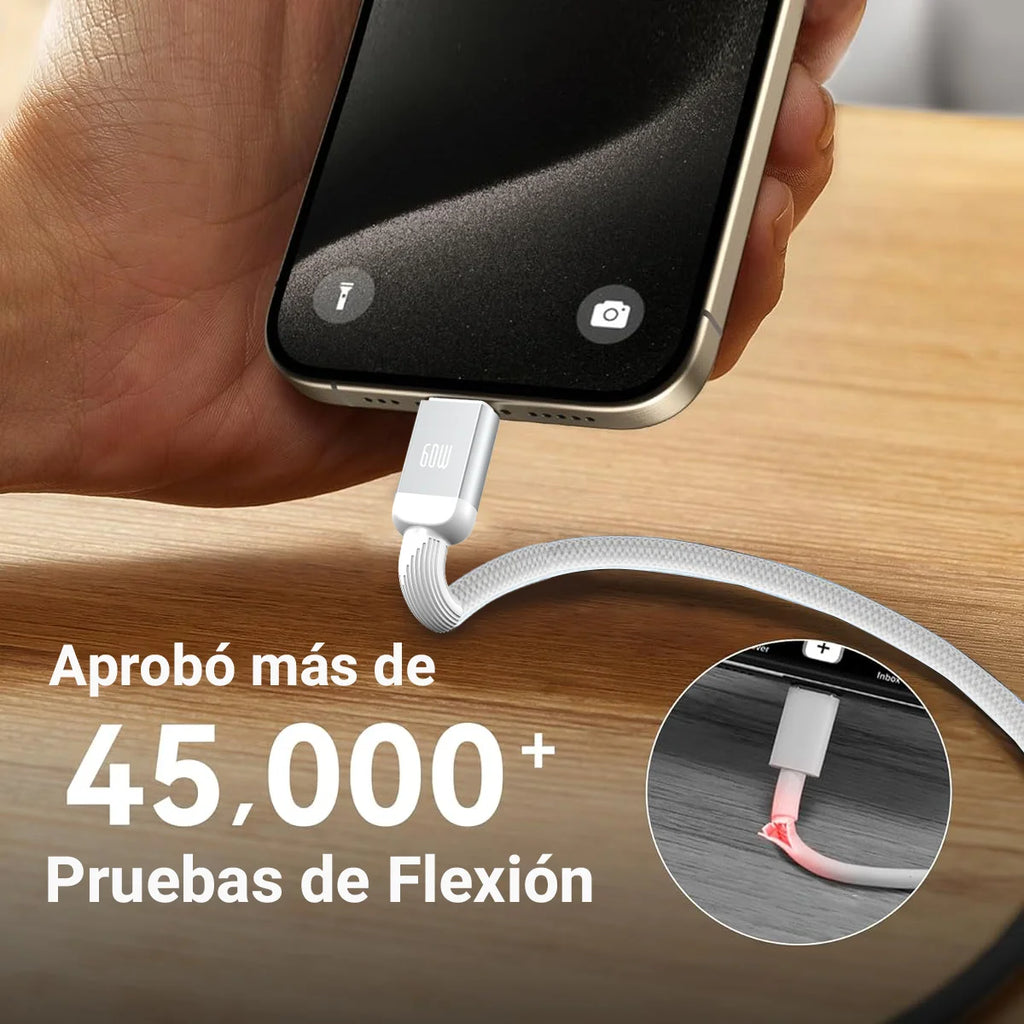 60w Cable USB C a USB C 1M, Tipo C a Tipo C Carga Rapida 20V 3A, Compatible con Smartphone Galaxy, Macbook Pro, MacBook Air, iPad Pro