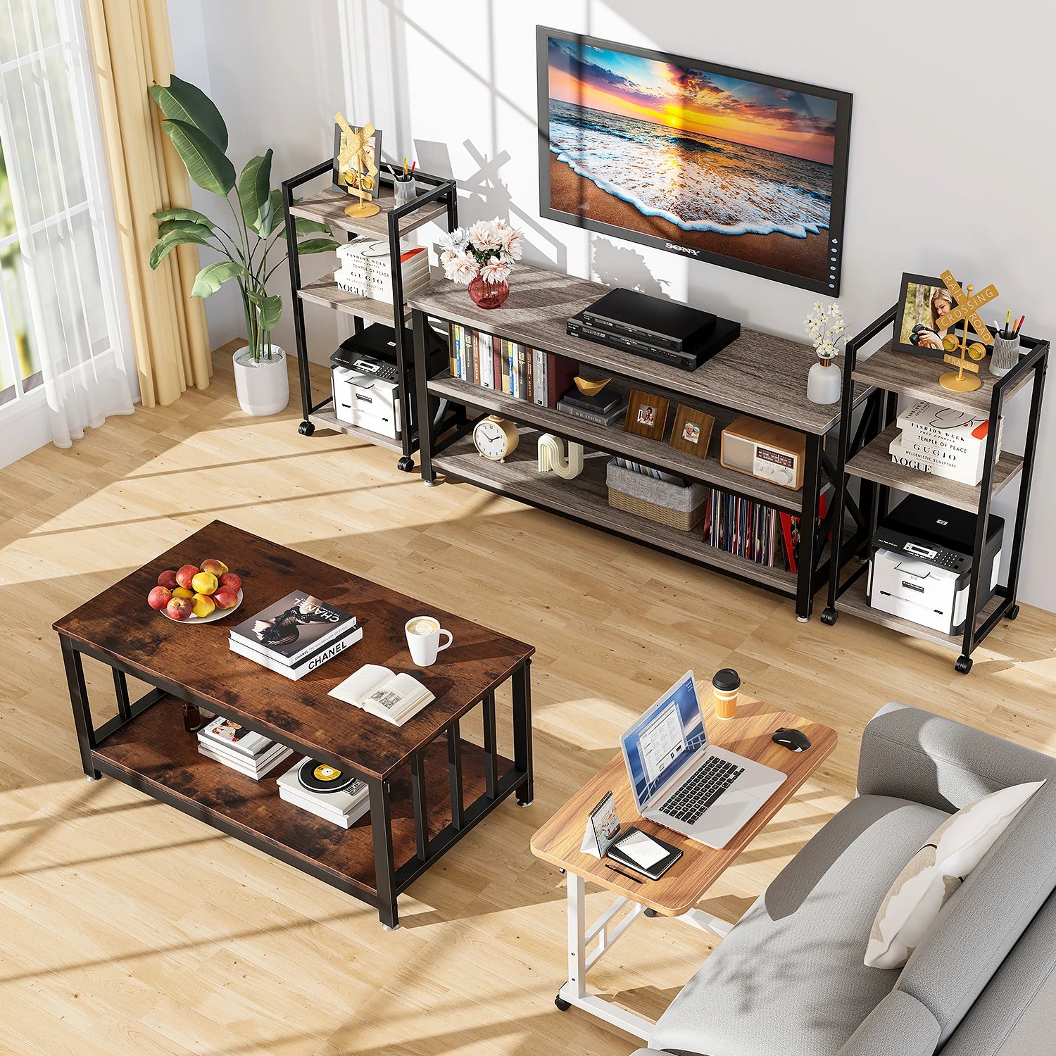Mesas Laterales Con Ruedas Soportes Para Laptops Con Ruedas Y De Altura Ajustable,60x40x90cm Mesas De Reunión,mesas Laterales,ajustable Escritorio Mesas Para Jardin Altura Ajustable Mesa Laterales Escritorio