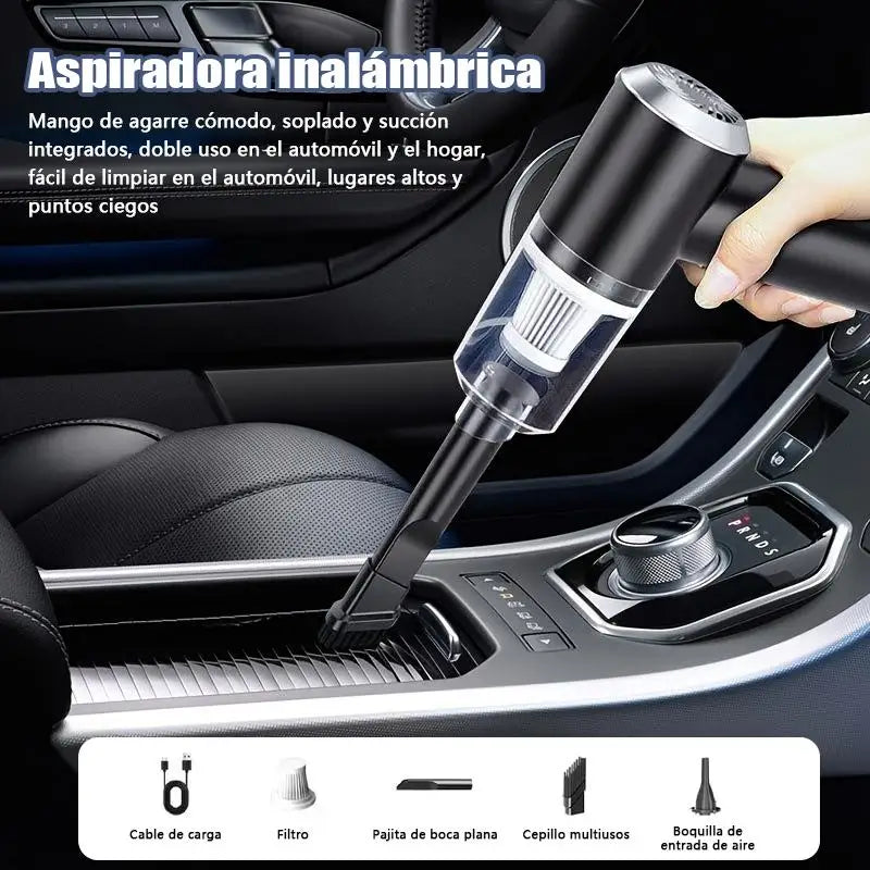 Aspirador de coche inalámbrico de 120W, aspirador portátil de mano inalámbrico para polvo, aspirador de alta potencia para el hogar, la Oficina y el coche