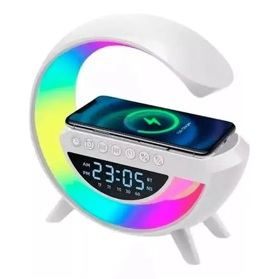 Lámpara Inteligente con Carga Inalámbrica 15W – Altavoz Bluetooth, Reloj y Luz Nocturna
