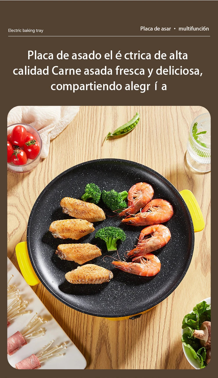 Electric Stainless Steel BBQ Plate Portable Multifunctional Oven for Outdoor Use Durable & Easy-Cleaning