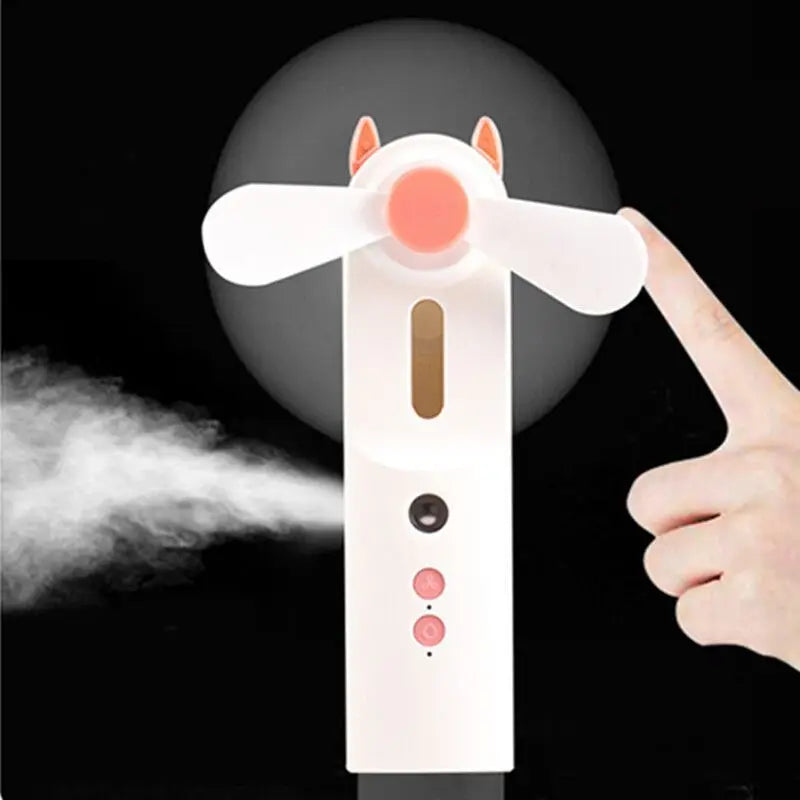 Ventilador de nebulización portátil de mano, miniventilador recargable con PULVERIZADOR DE AGUA para hidratación facial, 30ml