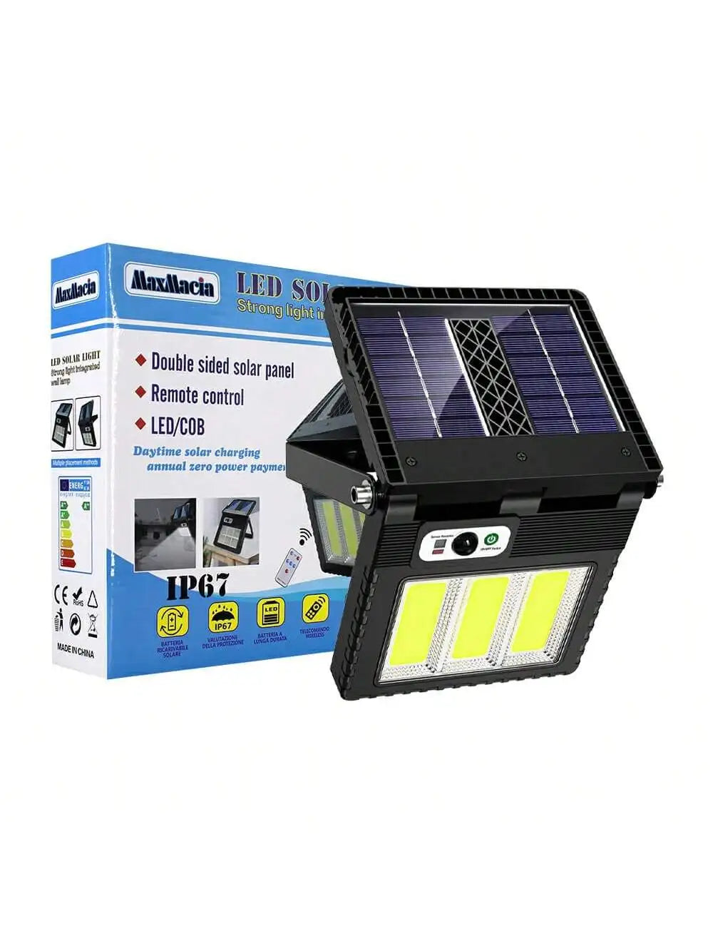 Lámpara solar plegable con sensor nocturno, 6 leds de alta potencia y control / w783-6 ，Luz Reflector LED Solar Recargable con Control Remoto
