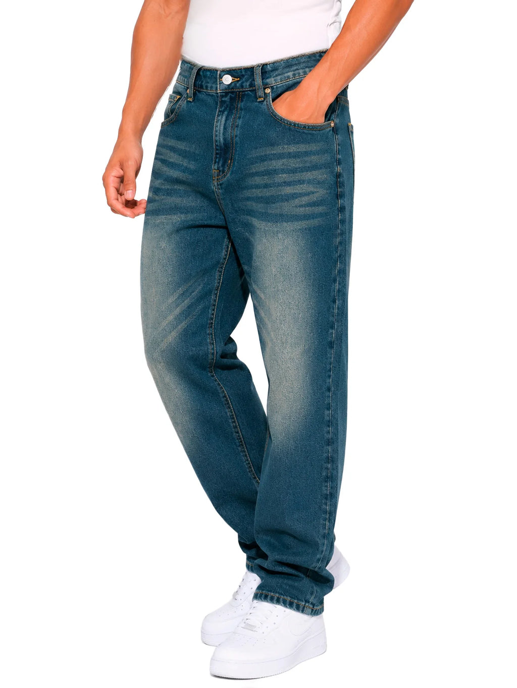 Jeans Caballero Recto Slim Fit Mezclilla Hombre