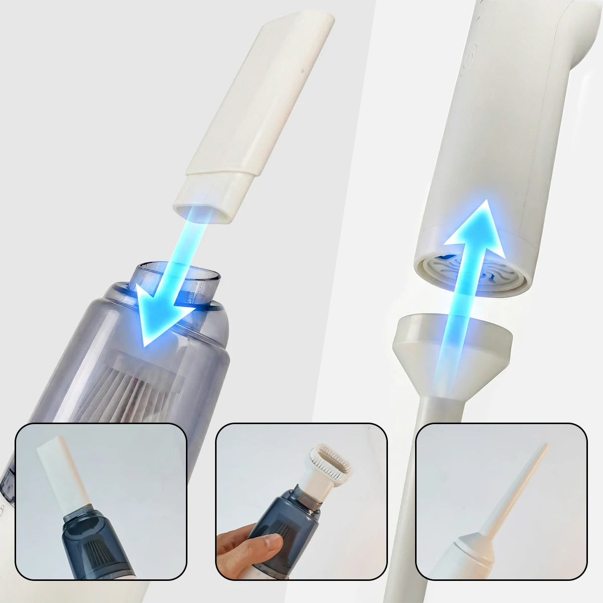Aspiradora de Mano Inalámbrica Potente 6000Pa, Mini Aspiradora Portátil Recargable USB para Coche y Hogar, Aspirador Automático Ligero de Alta Potencia para Polvo y Escombros.