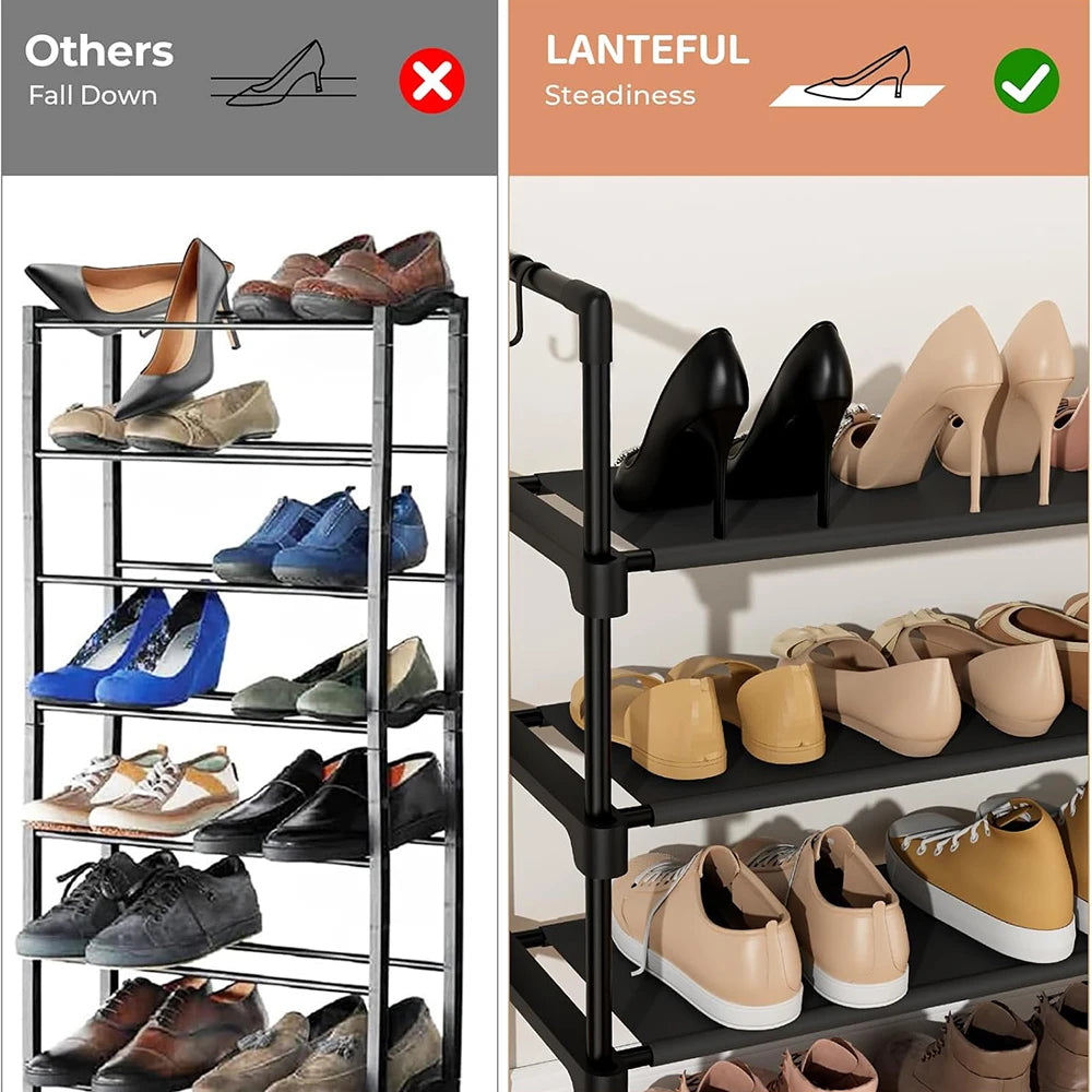 Estante Zapatero de Acero Inoxidable Reforzado con 5 Niveles de Almacenamiento, Gran Capacidad para 15–20 Pares de Zapatos, Armado Sencillo, Ideal Casa, Oficina y Vestidor