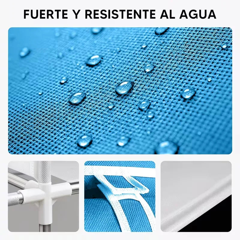 Armario Tela 4 Niveles, Armario Desmontable para Ropa, Organizador de Almacenamiento Resistente al Agua