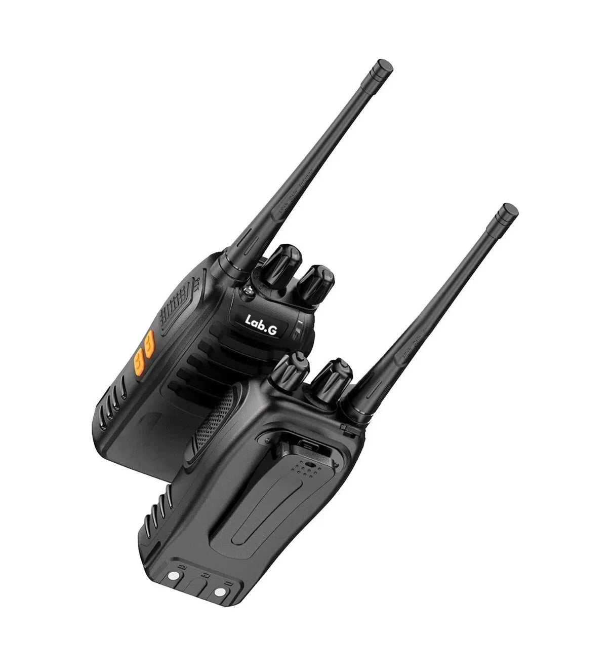 2 Pcs Radios Walkie Talkie Recargable, Con Manos Libres Bandas de frecuencia UHF Lab.G Color Negro