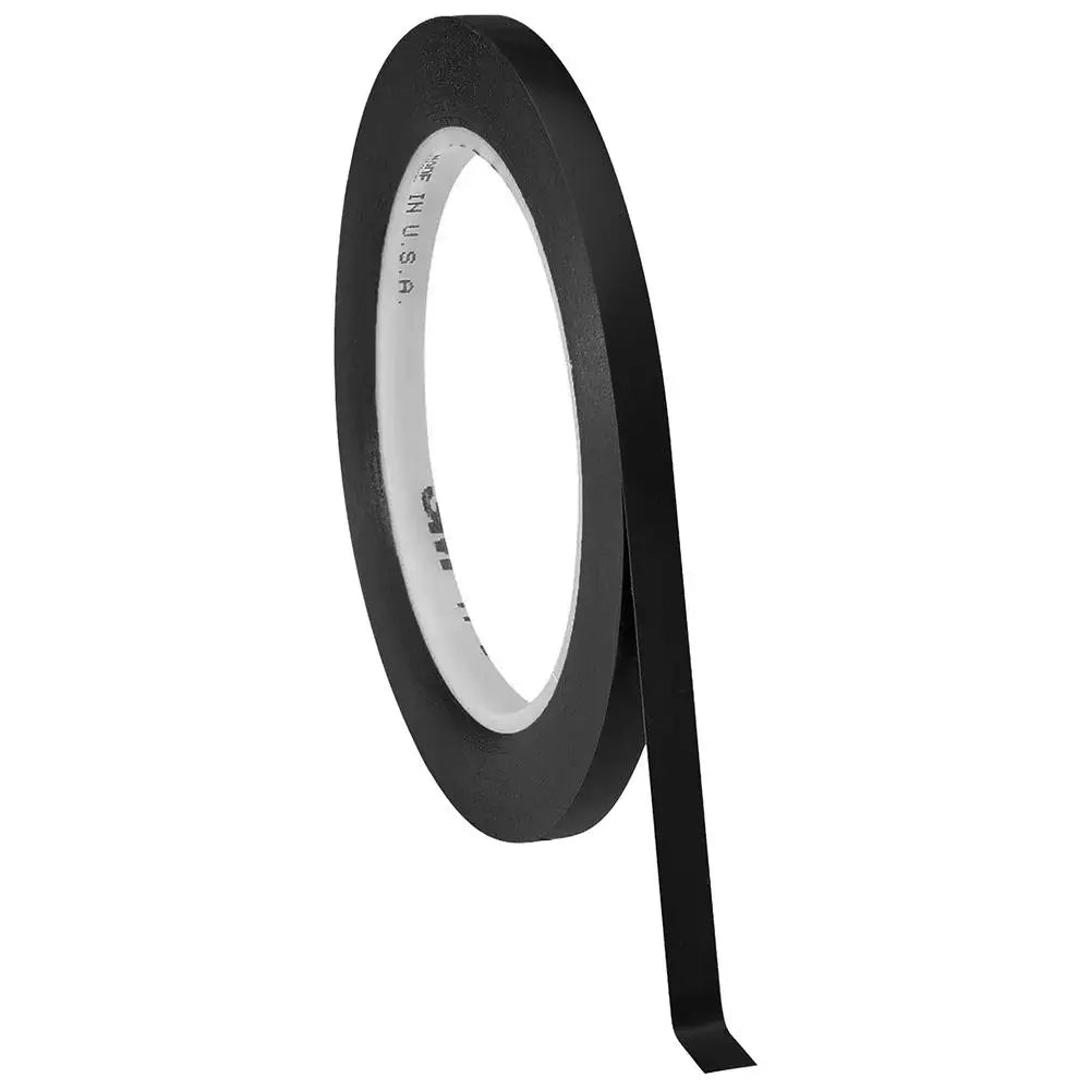 Cinta negra vinil 3mm precisa, MXVTK, Negro, Rollo 66m, 3mm Grosor, Vinil.