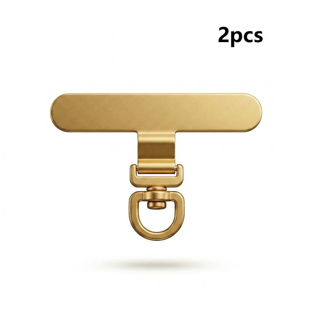 2 piezas de 360 °   Conectores giratorios de acero inoxidable para colgar teléfonos móviles, parches metálicos de seguridad para pulseras de teléfono móvil