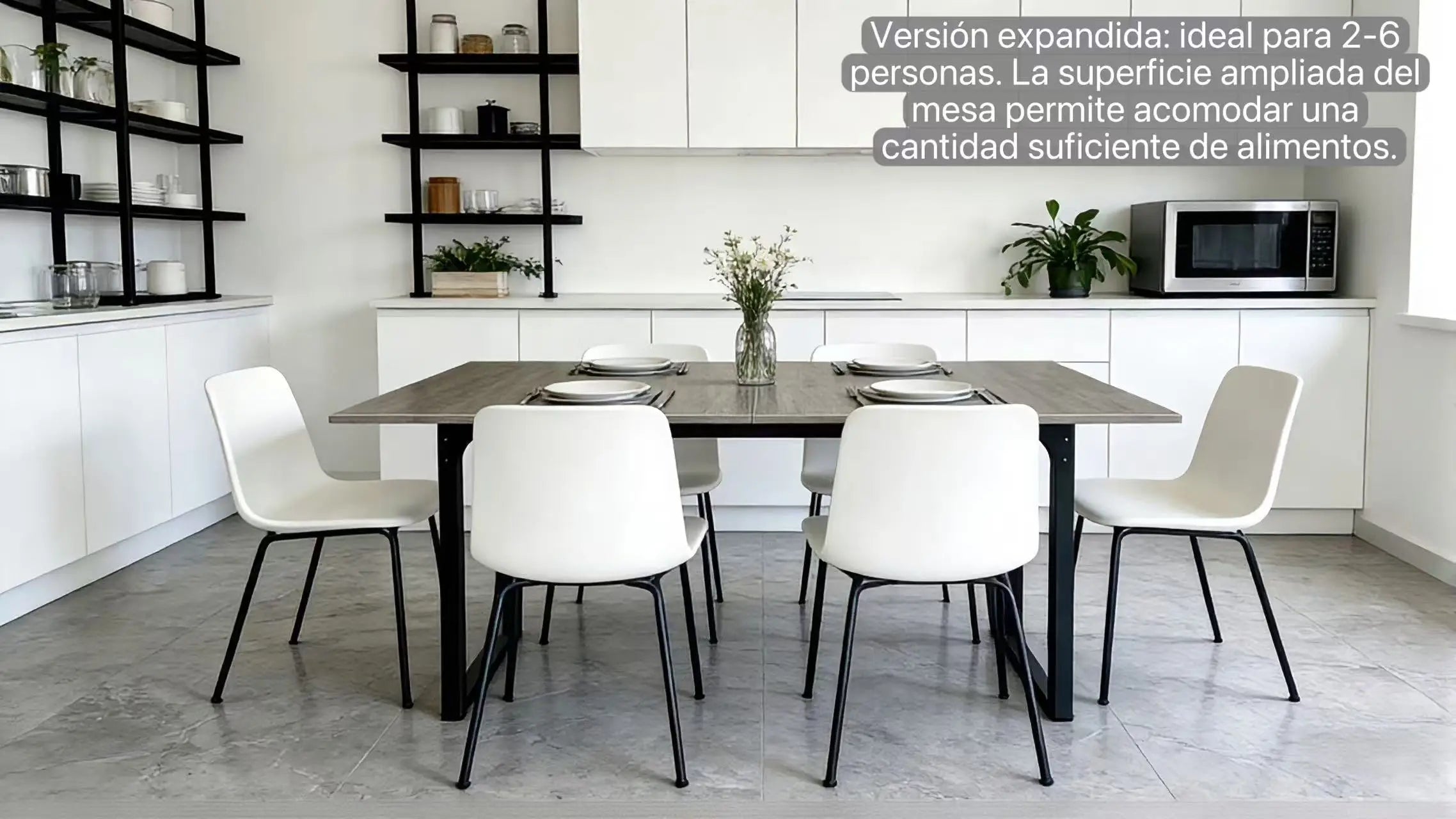 Mesa Comedor Rectangular Extensible para 4-6 Personas, Tapa Madera Negra con Revestimiento Polvo Negro en Patas Metal, Mesa Comedor Grande con Hoja Extensible Separada Mesa de Escritorio con Superficie Plegable