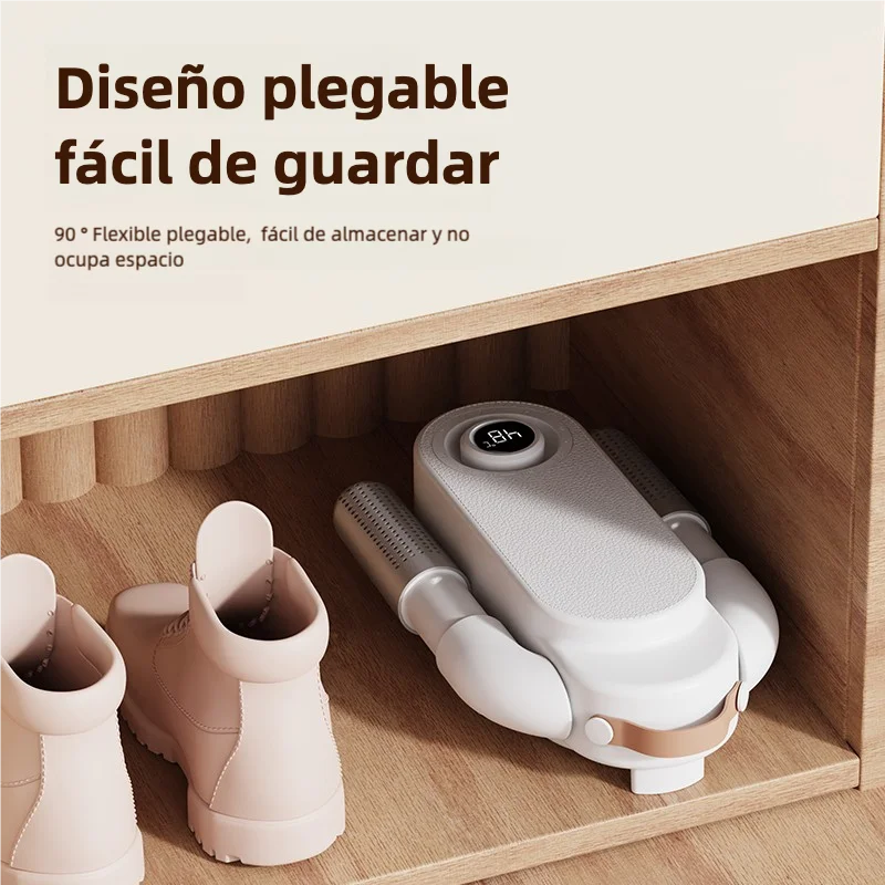 Secador de botas para botas de trabajo, secador de zapatos con soplador de calor, secador de guantes y calentador de botas, Rejilla de secado ajustable a 180°, Puertos de secado flexibles, Temporizador inteligente