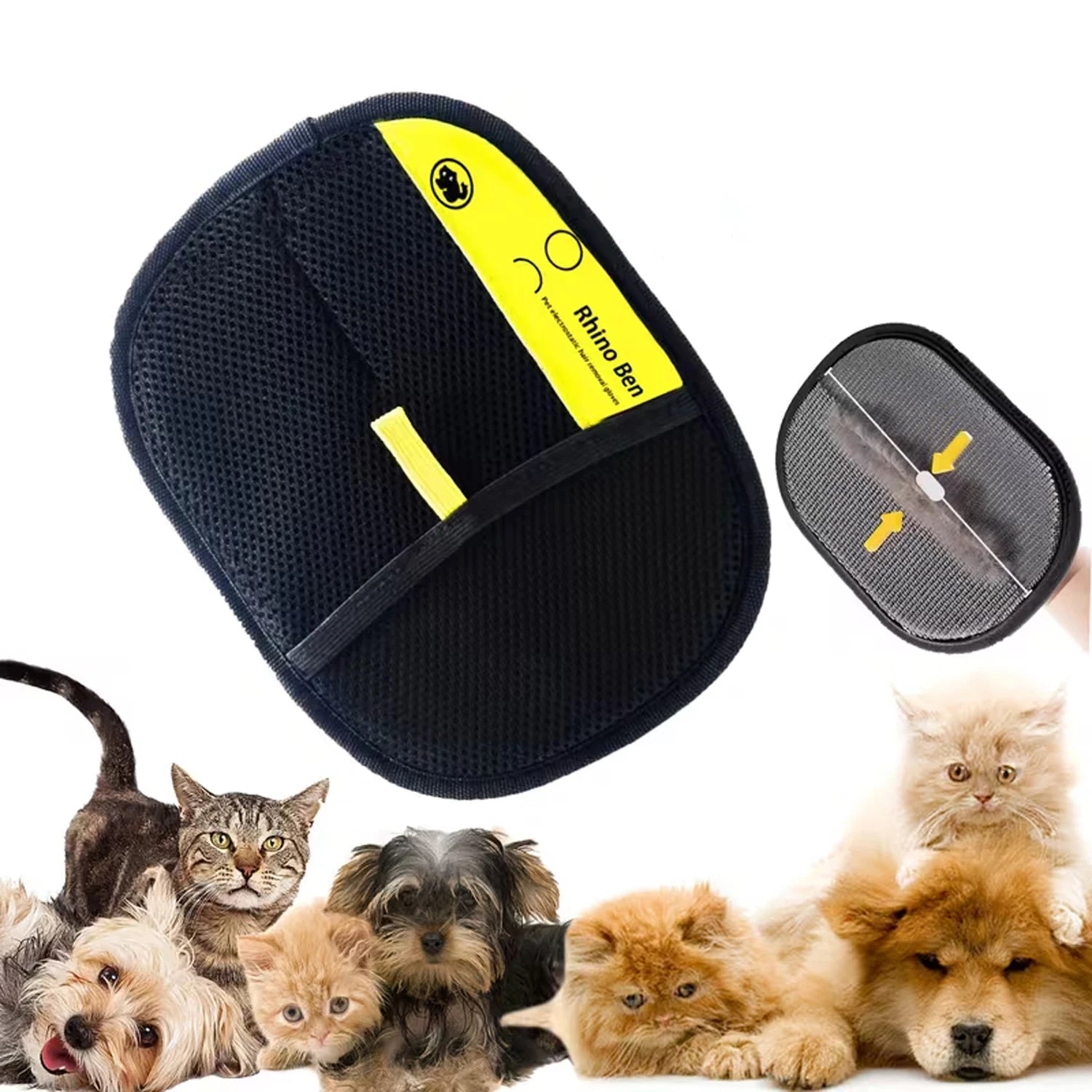 Guantes bidireccionales para eliminar el pelo de mascotas, reutilizables, con adsorción electrostática, eficaces para eliminar el pelo de perros y gatos de muebles, sofás y automóviles.