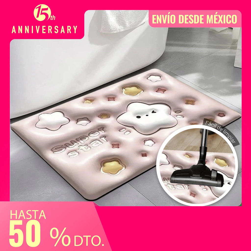 Tapete Baño Shendy Vendy  Suave Alfombra Baño Absorbente Antiderrapante Varios Modelos