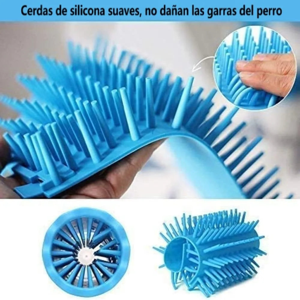 Cepillo de limpieza para patas de mascotas, fabricado con silicona suave y materiales inofensivos, seguro para las mascotas. Diseño portátil, ideal para limpiar las patas de mascotas medianas y pequeñas, fácil de usar y t