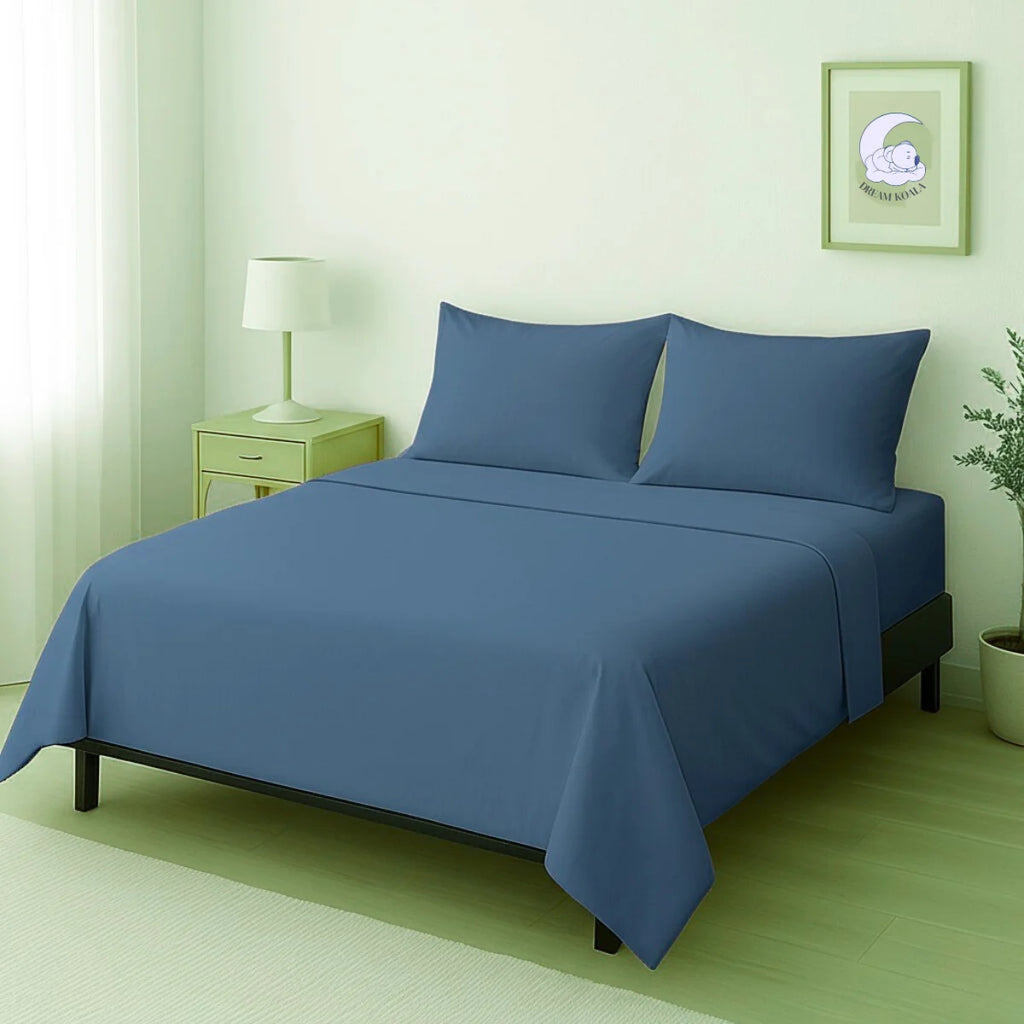 Juego de Sabanas para Cama, Sabana Bajera, Sabana Plana y Funda de Almohada, Cajon Amplio, 2800 Hilos, Premium Egipcian, Tamaño Individual, Matrimonial, Queen y King Size