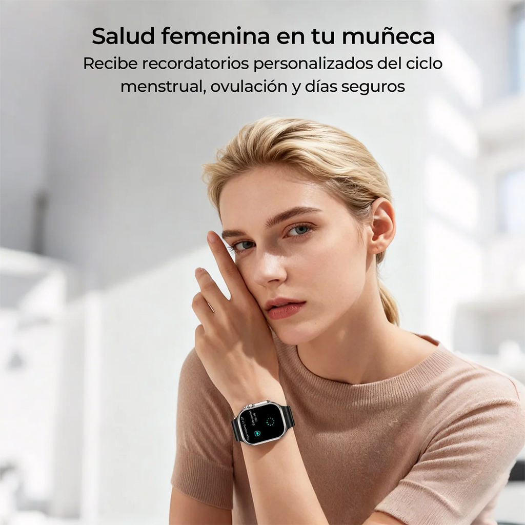 Reloj Inteligente para Hombres y Mujeres, Smartwatch Reloj Fitness con Pantalla Táctil Completa de 2.01" , Smartwatch Silicon Correa