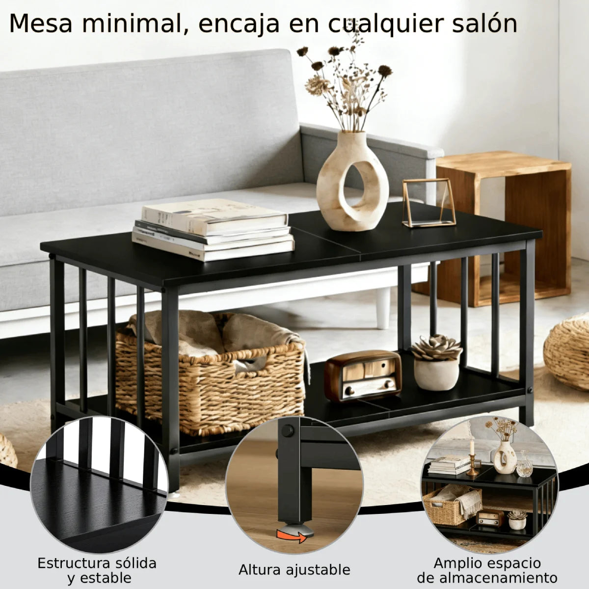 Mesa De Centro Cuadrado Minimalista Moderno Mesas De Centro Cuadrado Minimalista Moderno Auxiliar Mesa De Centro, Mesa Para Sala De Madera Moderno
