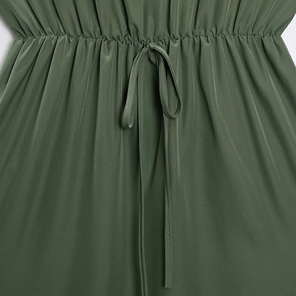 Vestidos Camisero Elegantes Para Mujer Con Botones Y Mangas Enrolladas,Vestido Casuales De Verano Para Todos Los Días