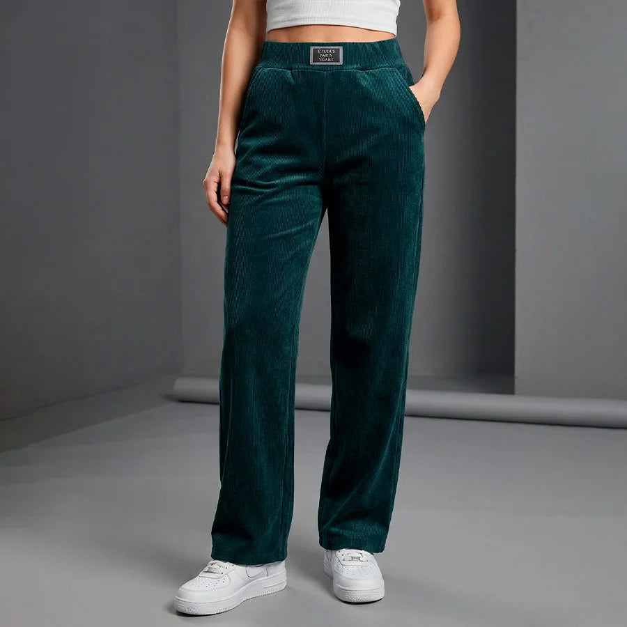 Pantalón Wide Leg de Pana para Dama - Estilo Urbano, Confort y Textura Premium