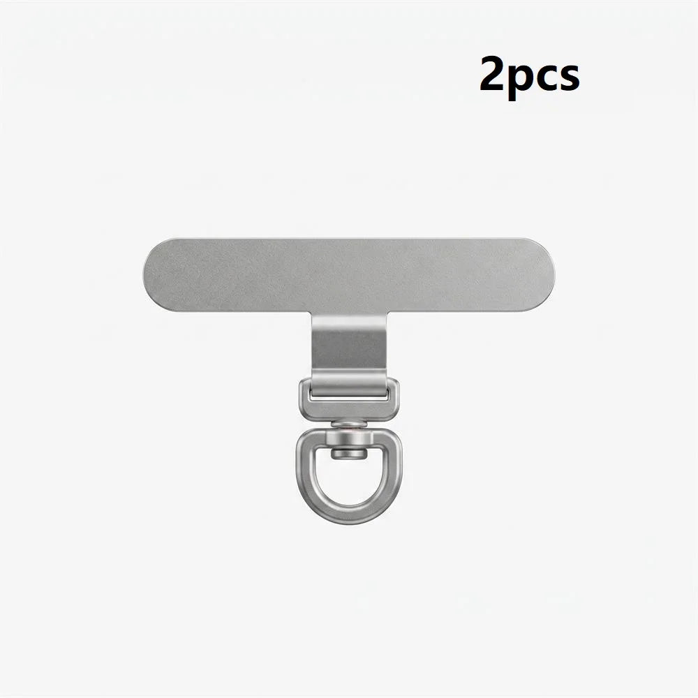 2 piezas de 360 °   Conectores giratorios de acero inoxidable para colgar teléfonos móviles, parches metálicos de seguridad para pulseras de teléfono móvil