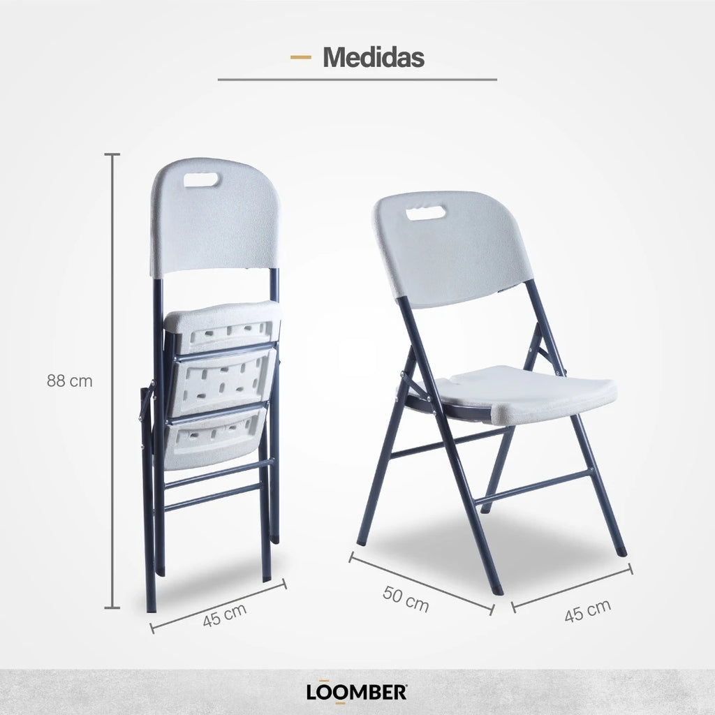 Combo 12 Sillas Plegables Blancas | Resistentes y Compactas | Ideal para Eventos, reuniones, negocios y el hogar