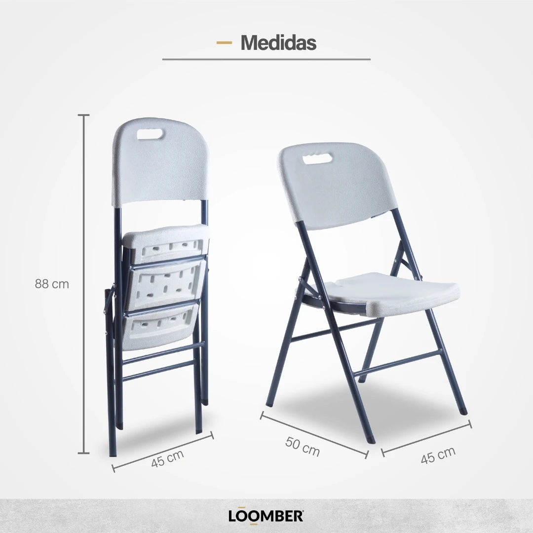 Combo 12 Sillas Plegables Blancas | Resistentes y Compactas | Ideal para Eventos, reuniones, negocios y el hogar