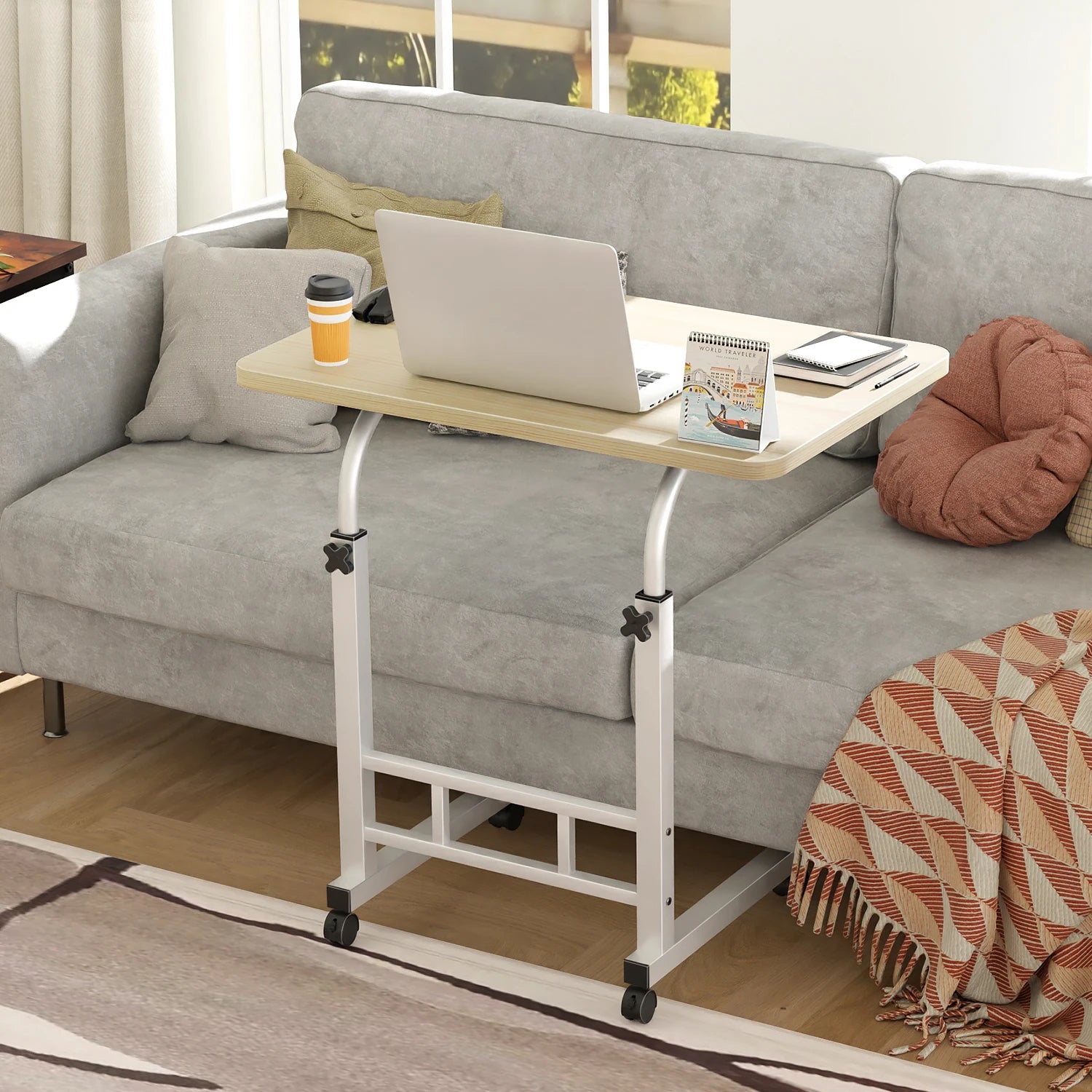 Mesas Laterales Con Ruedas Soportes Para Laptops Con Ruedas Y De Altura Ajustable,60x40x90cm Mesas De Reunión,mesas Laterales,ajustable Escritorio Mesas Para Jardin Altura Ajustable Mesa Laterales Escritorio