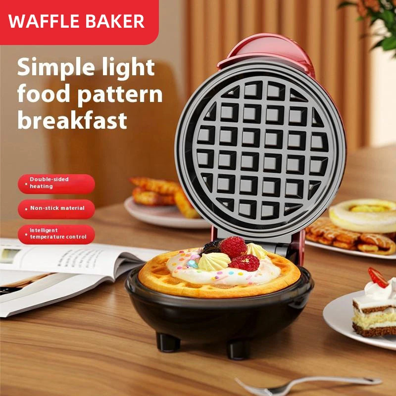 Mini antiadherente waffle maker desayunador casero hacer postres hornear waffle maker pan