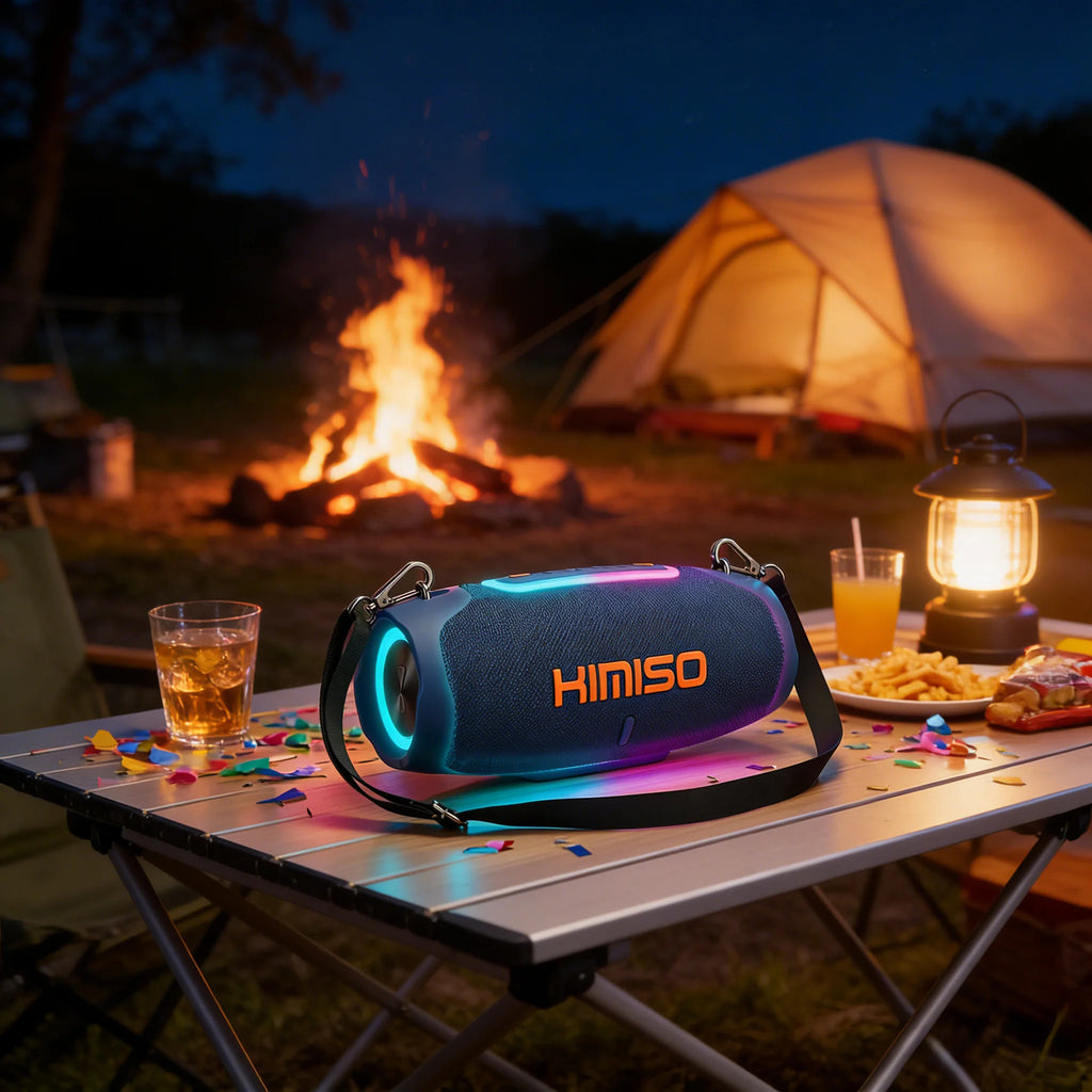 Altavoz Inalámbrico Portátil KMS-311 con Iluminación RGB, 20W de Alta Potencia, Bluetooth 5.3, Función TWS y Luces LED Intermitentes (Azul)