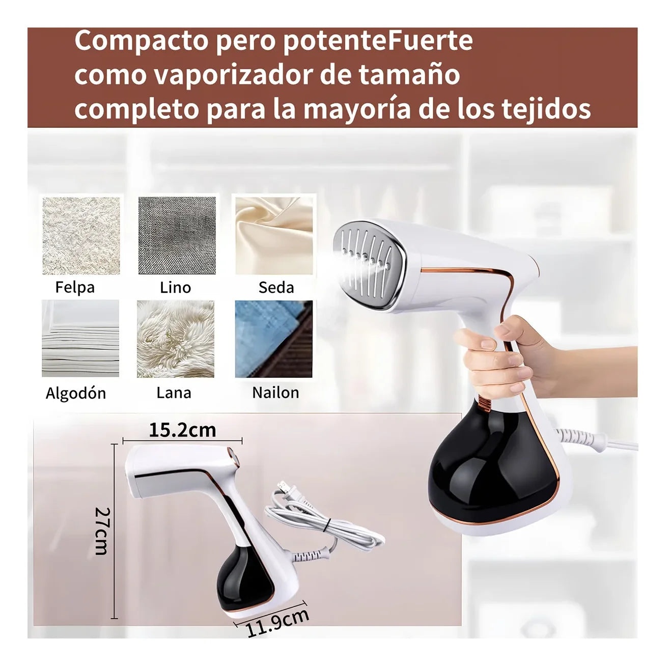 Plancha de Vapor 780W Portátil Viaje 320 ml Gris
