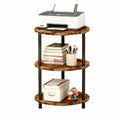 Mesita Auxiliar Redonda Mini, Mesita de Madera de 3 niveles , Ideal como Mesa de Centro, Mesita Lateral de Sofá y Mesita de Noche, 33.5X33.5cm