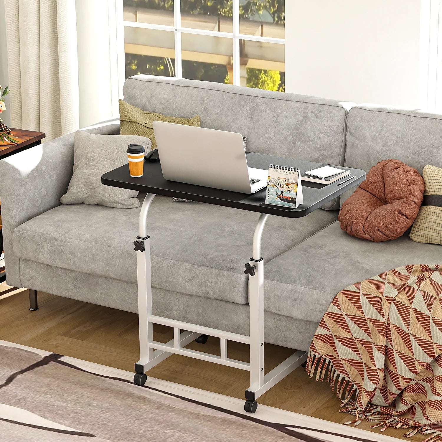 Mesas Laterales Con Ruedas Soportes Para Laptops Con Ruedas Y De Altura Ajustable,60x40x90cm Mesas De Reunión,mesas Laterales,ajustable Escritorio Mesas Para Jardin Altura Ajustable Mesa Laterales Escritorio