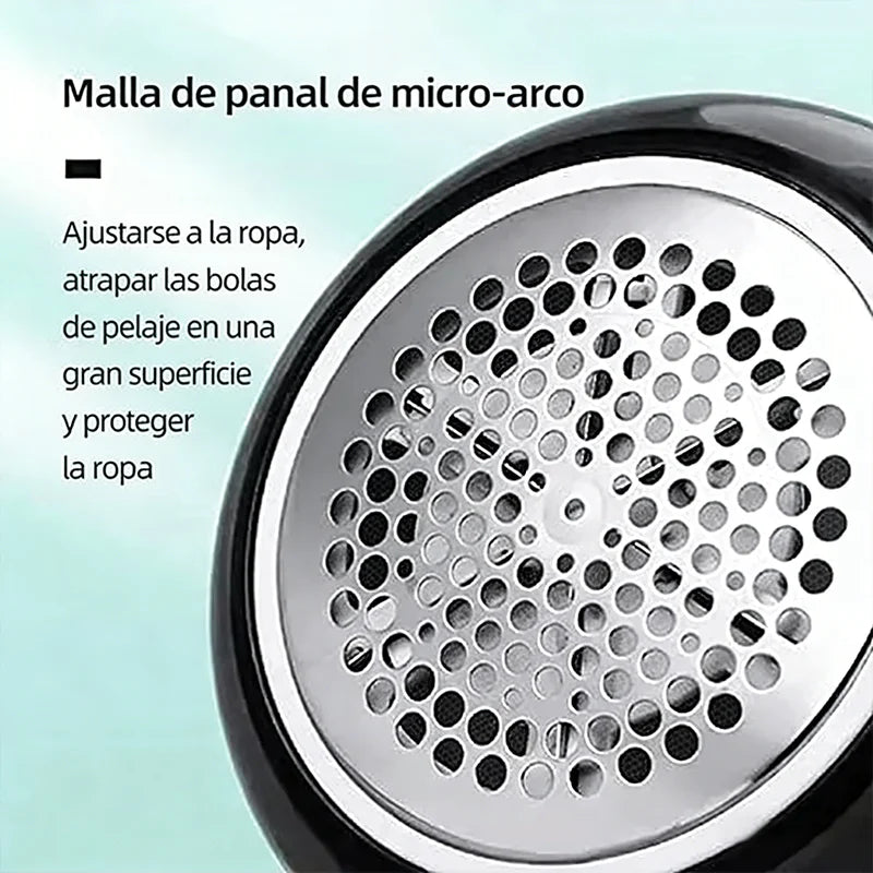 Cortador portátil de pelusas recargable para prendas, muebles y alfombras, elimina eficazmente pelusas y burbujas de pelo. Incluye cable USB.