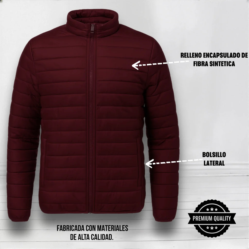 Chamarra Acolchada para Caballero, Temporada de lluvia o viento, Moda Casual y con Estilo para Caballero, Térmica y muy Cómoda