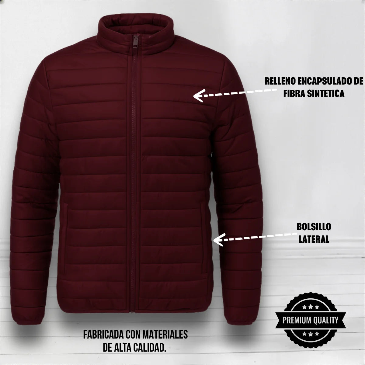 Chamarra Acolchada para Caballero, Temporada de lluvia o viento, Moda Casual y con Estilo para Caballero, Térmica y muy Cómoda