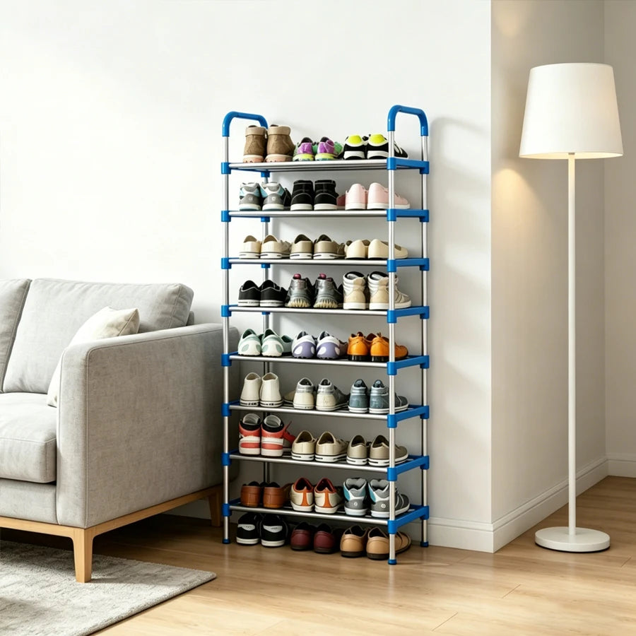 Organización familiar 6/7/8 capas de estantes de zapatos, montaje simple, almacenamiento a gran capacidad, adecuado para almacenamiento múltiple de zapatos
