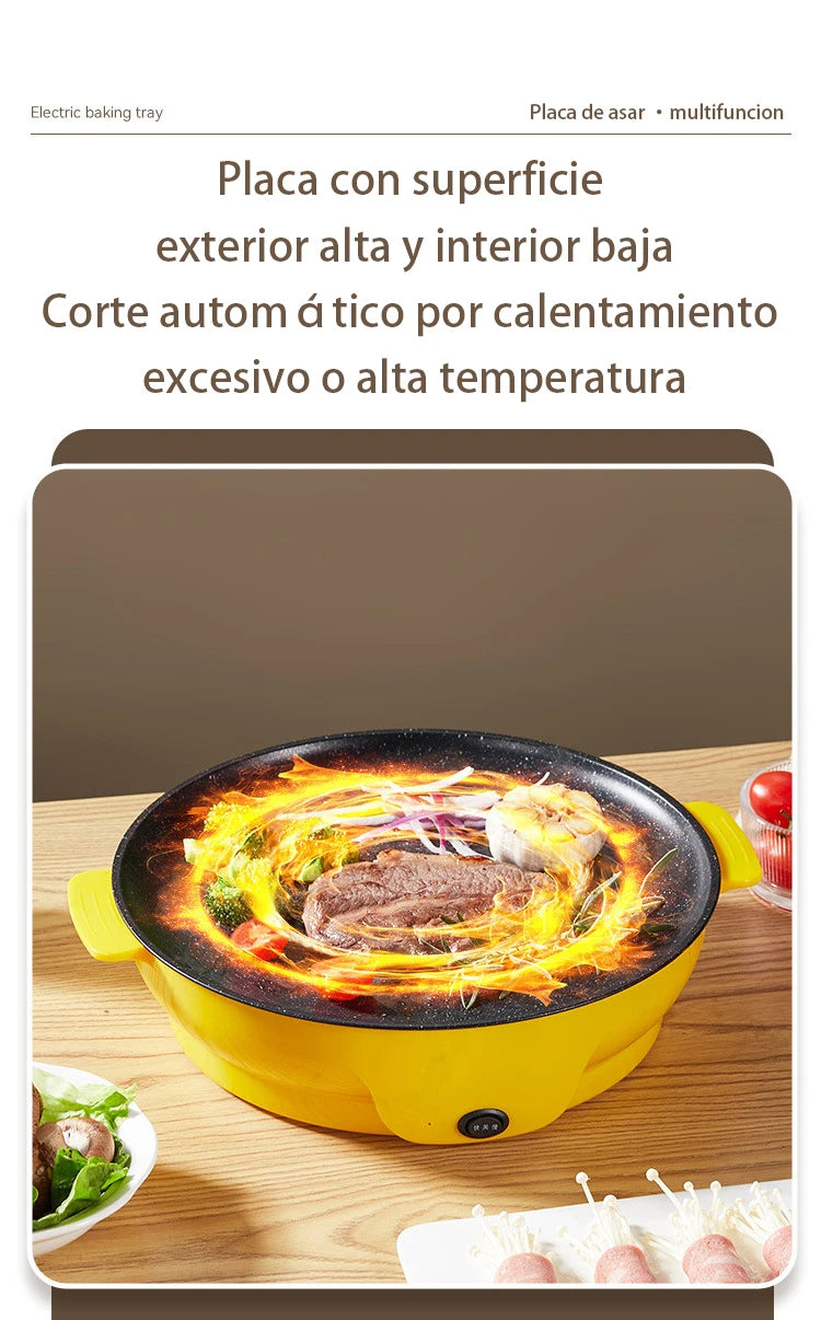 Electric Stainless Steel BBQ Plate Portable Multifunctional Oven for Outdoor Use Durable & Easy-Cleaning