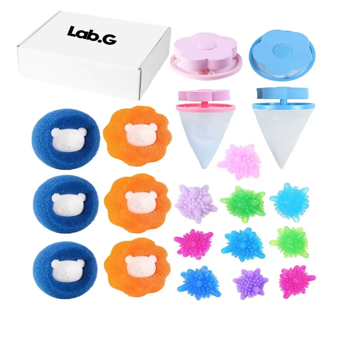 20pcs Filtro Pelo Reutilizable Para Lavadora Bolas Secadora Multicolor LAB.G