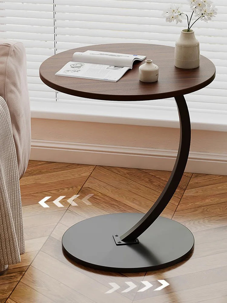 Popular mesa auxiliar/minimesa de café con estilo minimalista, con estantería de almacenamiento, mesa auxiliar de sofá móvil, diseño moderno y simple para dormitorio, hotel, balcón, sala de estar.