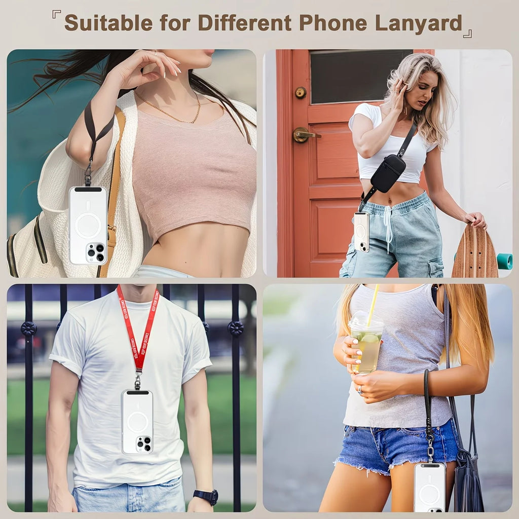 2 piezas de 360 °   Conectores giratorios de acero inoxidable para colgar teléfonos móviles, parches metálicos de seguridad para pulseras de teléfono móvil