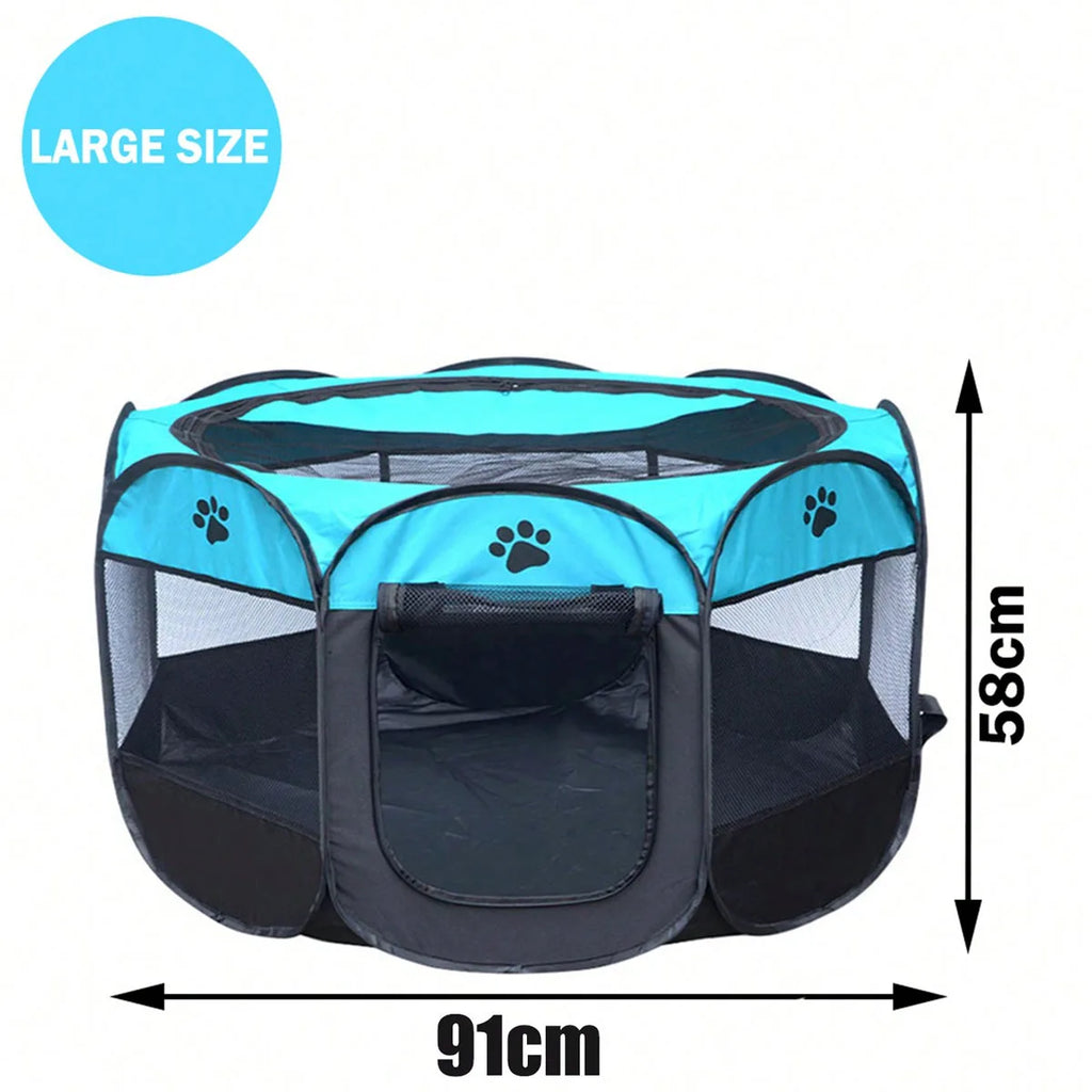 Plegable Duradero Y Portátil Lona De Oxford Valla De La Sala De Partos Para Mascotas Nido De Gato De Jaula De Perro Octogonal