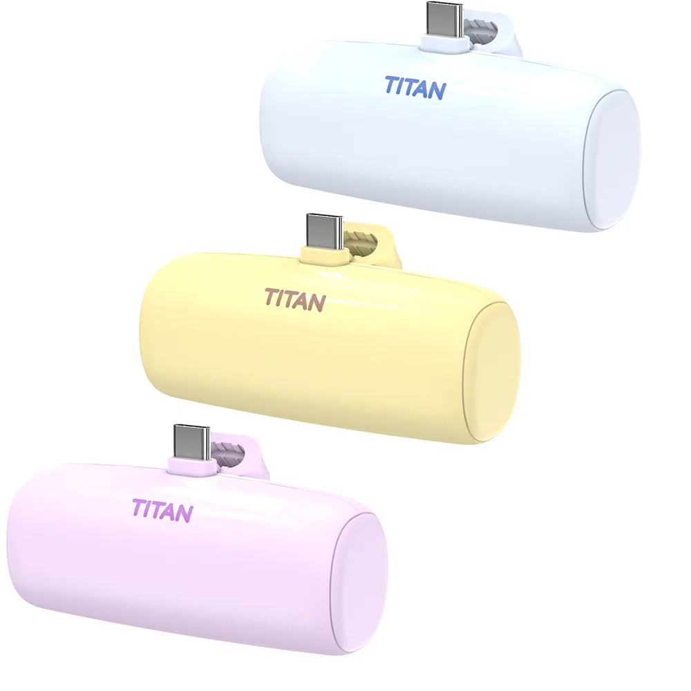 [Envío el mismo día en Corea/Certificación KC] Titan Power Bank 20W Carga Rápida 5000 Mini Base Integrada Power Bank Ultra Pequeño Compatible con iPhone Galaxy Tipo-C 8-Pin