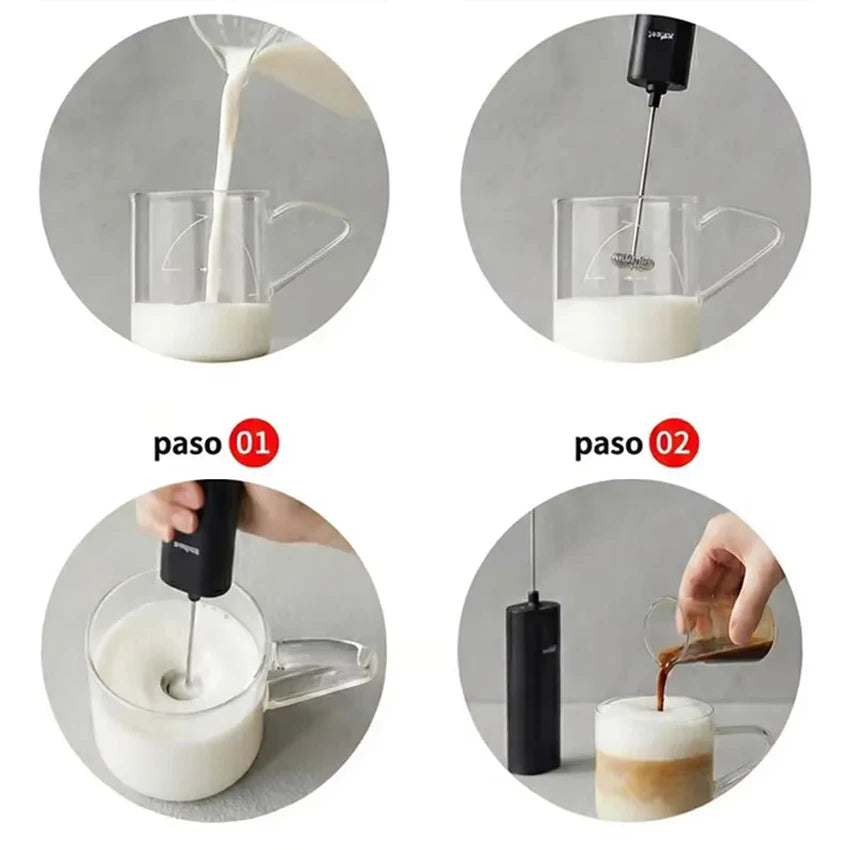 Máquina de espuma eléctrica de leche de café rápida inalámbrica 9500rpm, mezcladora de espuma mini agitador de huevos fácil uso, uso versátil para café, matcha y más bebidas Además de leche espumante