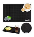 Kit 2pzs Tapete Para Bar Barra Escurridor Lab.G Barman 45*30cm Negro