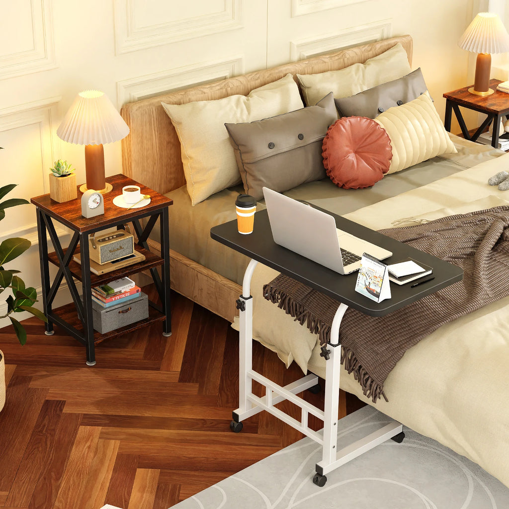 Mesas Laterales Con Ruedas Soportes Para Laptops Con Ruedas Y De Altura Ajustable,60x40x90cm Mesas De Reunión,mesas Laterales,ajustable Escritorio Mesas Para Jardin Altura Ajustable Mesa Laterales Escritorio